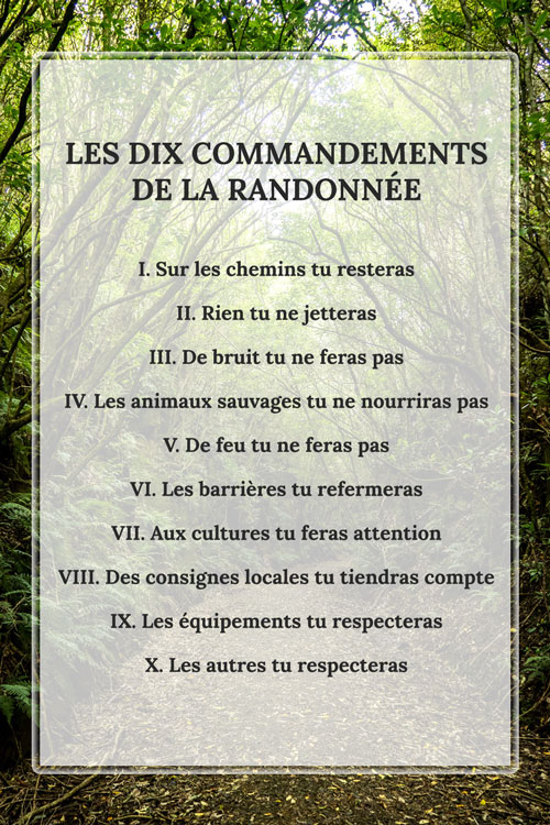 Les 10 commandements de la randonnée